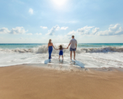 family on the beach