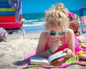 girl studying in summer